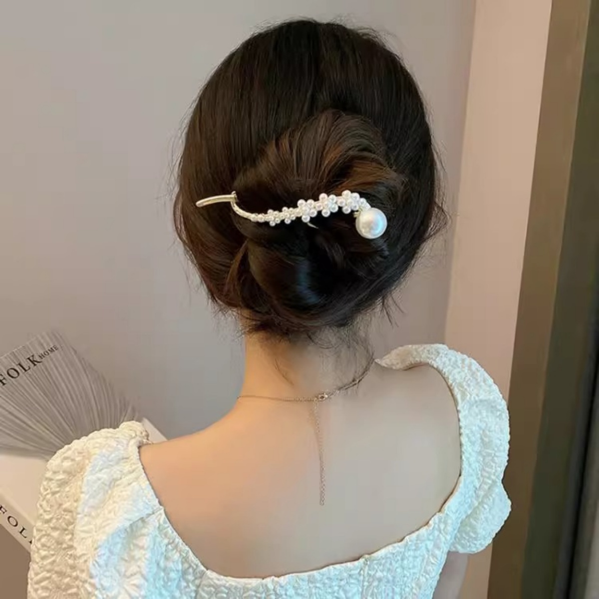 Elegant Glitter Pearl Hair Cli - Korean Daily Lifestyle 评论和价格